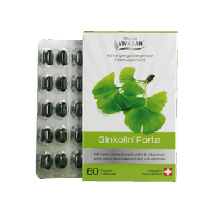 Cápsula de Ginkgo biloba y vitaminas B.